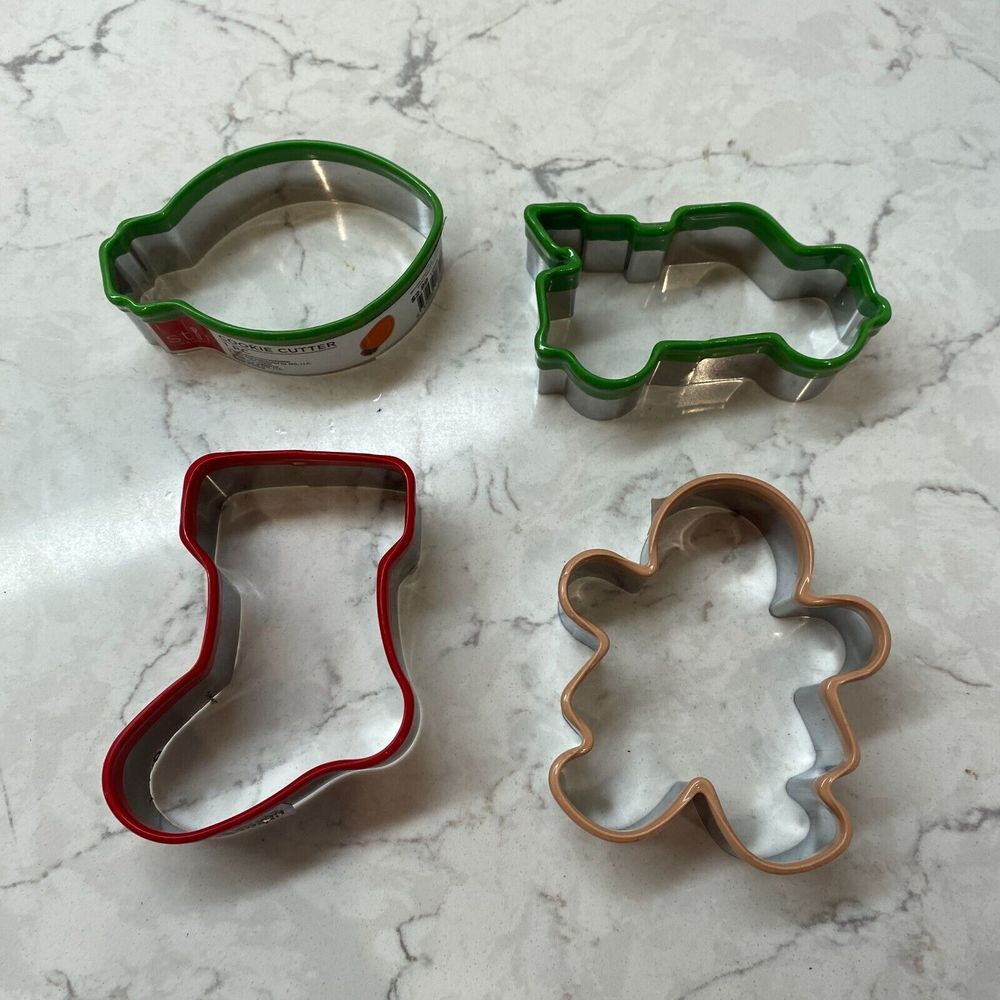 Christmas Cookie Cutter STIR Assorted Shapes PVC‎ Edge Baking - Set of 4